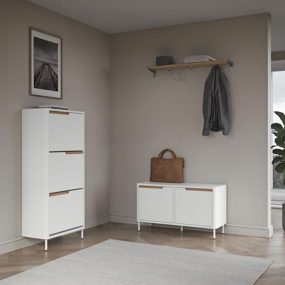Switch - Petit meuble de rangement en bois 2 portes L94cm - Couleur - Blanc