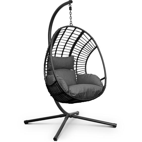 Swoods Fauteuil Suspendu XXL avec Support – Pour Intérieur et Extérieur – avec Coussins – Chaise Œuf – Jusqu’à 150 kg