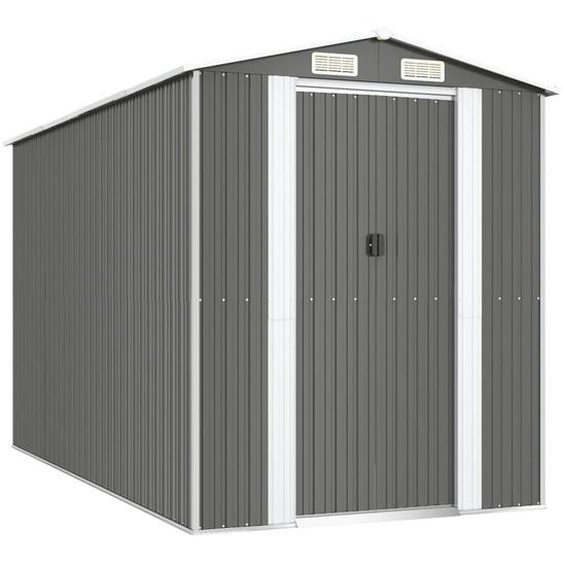 Abri de jardin Gris clair 192x357x223 cm Acier galvanisé