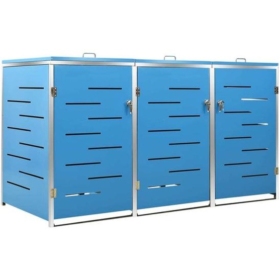 Abri pour trois poubelles 207x77,5x112,5 cm Inox
