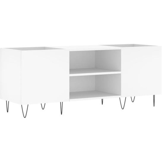 SYFAX™ Armoire à disques blanc 121x38x48 cm bois dingénierie