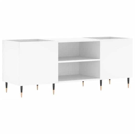 Armoire à disques blanc 121x38x48 cm bois dingénierie