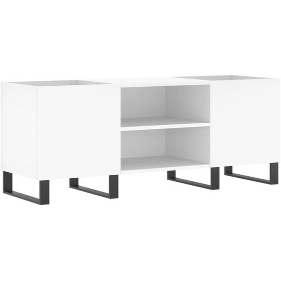 SYFAX™ Armoire à disques blanc 121x38x48 cm bois dingénierie