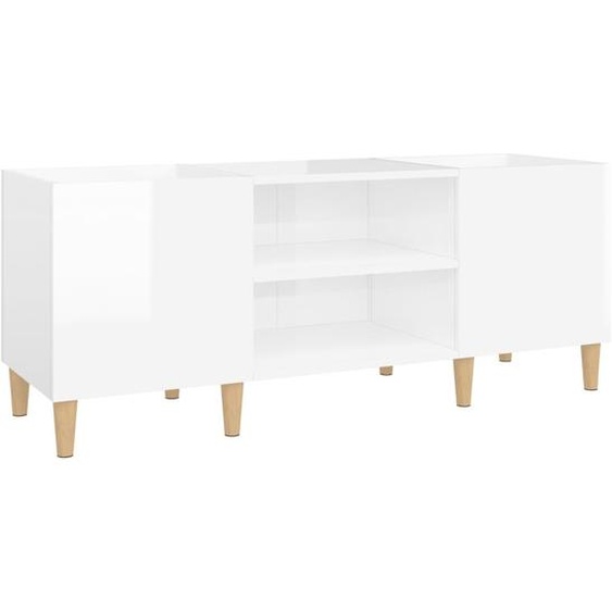 Armoire à disques blanc brillant 121x38x48 cm bois dingénierie