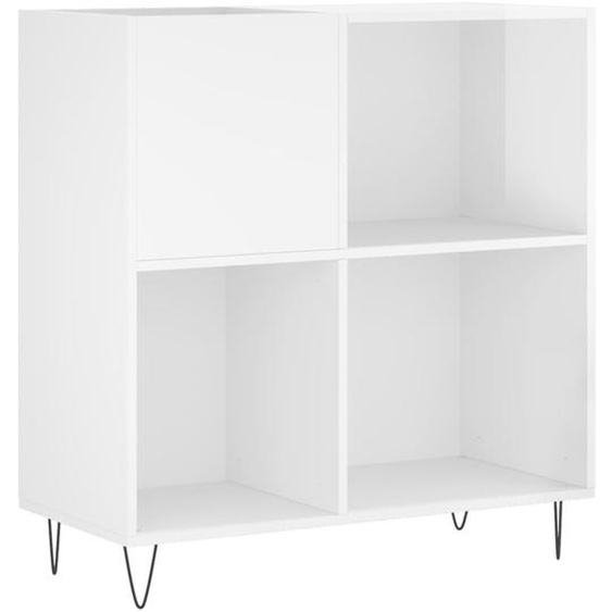 Armoire à disques blanc brillant 84,5x38x89cm bois dingénierie