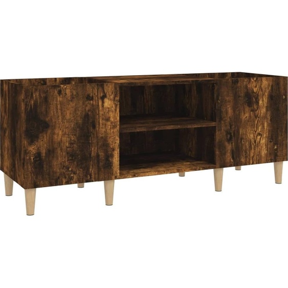 Armoire à disques chêne fumé 121x38x48 cm bois dingénierie