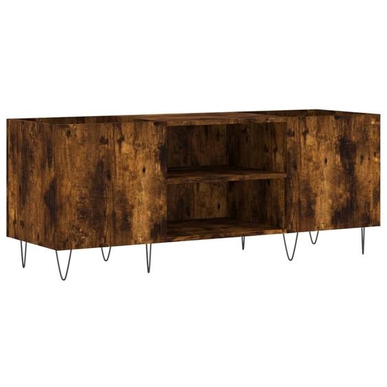 Armoire à disques chêne fumé 121x38x48 cm bois dingénierie