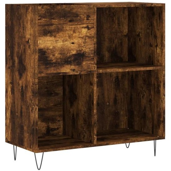 SYFAX™ Armoire à disques chêne fumé 84,5x38x89 cm bois dingénierie