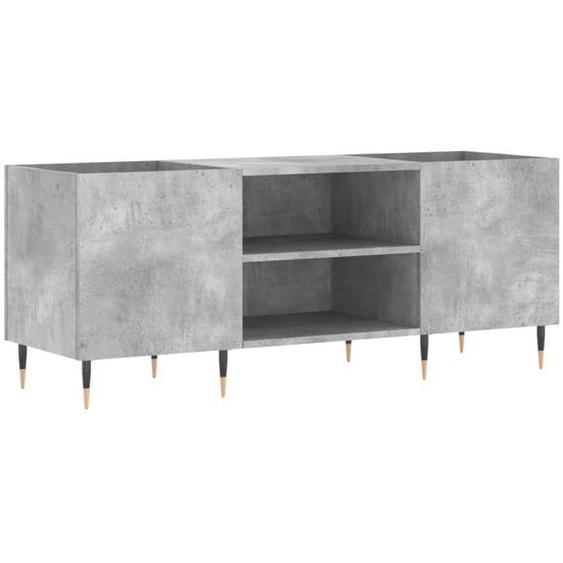 Armoire à disques gris béton 121x38x48 cm bois dingénierie