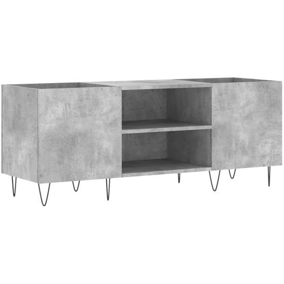 SYFAX™ Armoire à disques gris béton 121x38x48 cm bois dingénierie