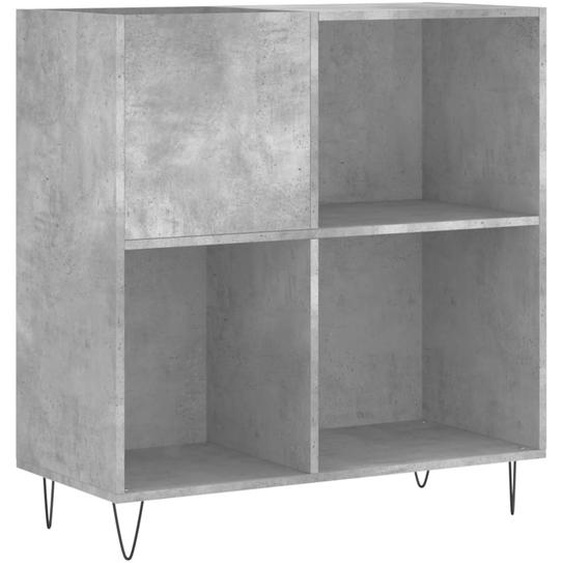 SYFAX™ Armoire à disques gris béton 84,5x38x89 cm bois dingénierie
