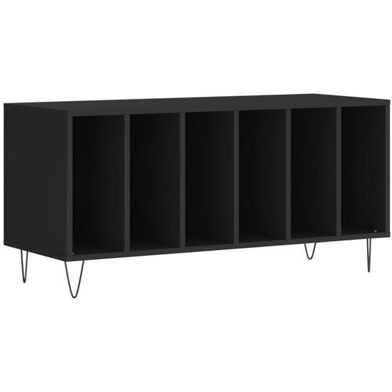 SYFAX™ Armoire à disques noir 100x38x48 cm bois dingénierie