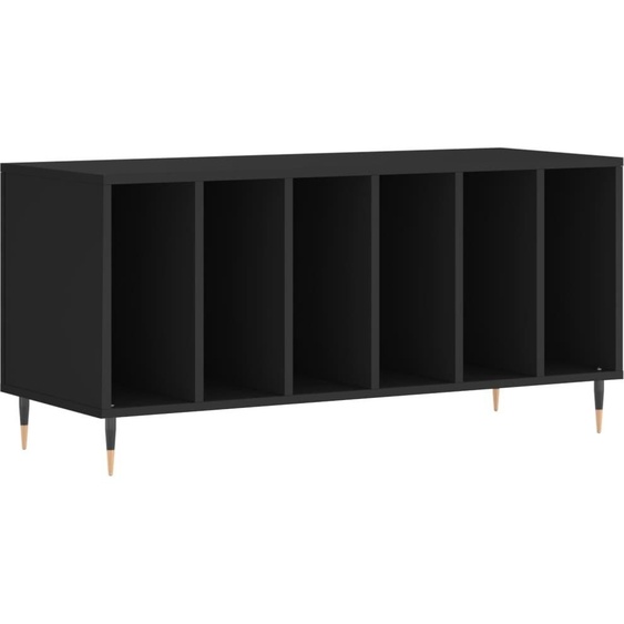 SYFAX™ Armoire à disques noir 100x38x48 cm bois dingénierie