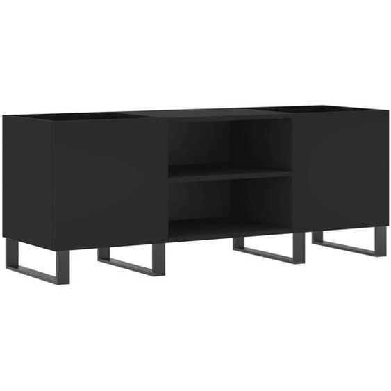 SYFAX™ Armoire à disques noir 121x38x48 cm bois dingénierie