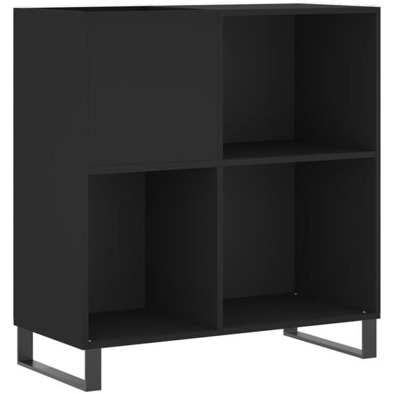Armoire à disques noir 84,5x38x89 cm bois dingénierie