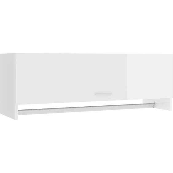 SYFAX™ Garde-robe blanc brillant 100x32,5x35 cm bois dingénierie