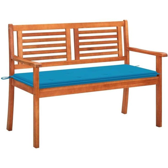 SYFAX™ Banc de jardin 2 places avec coussin 120 cm Bois deucalyptus