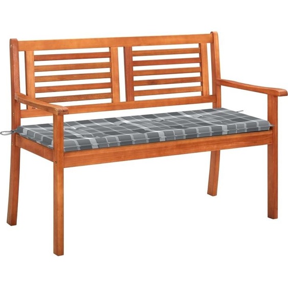 SYFAX™ Banc de jardin 2 places avec coussin 120 cm Bois deucalyptus
