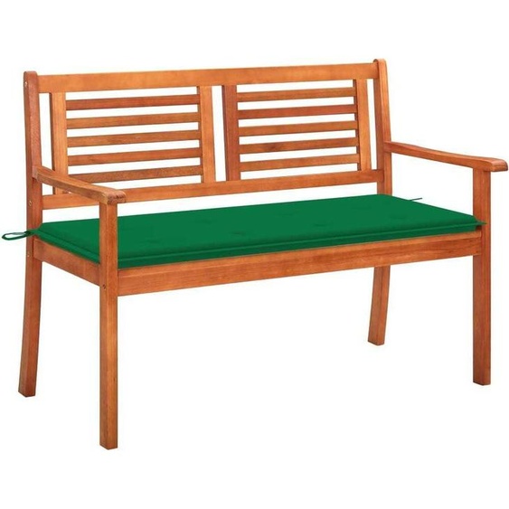 SYFAX™ Banc de jardin 2 places avec coussin 120 cm Bois deucalyptus