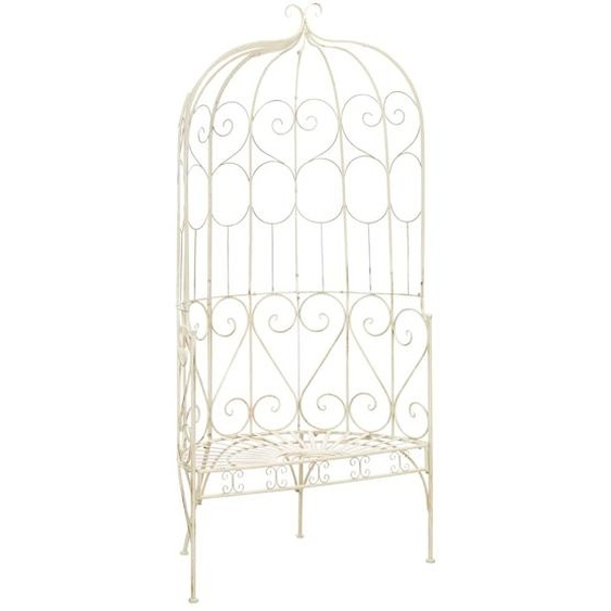 Banc de jardin 95 cm Fer Blanc antique