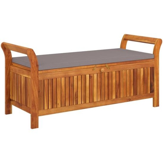 Banc de rangement de jardin avec coussin 126 cm Bois dacacia
