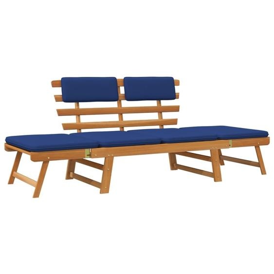 Banc de jardin avec coussins 2-en-1 190 cm Bois solide dacacia