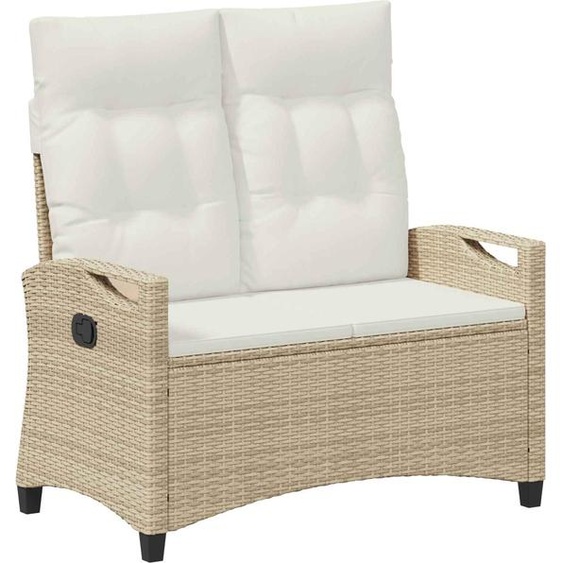 Banc de jardin avec oreiller Beige et crème 105 x 60 x 112 cm