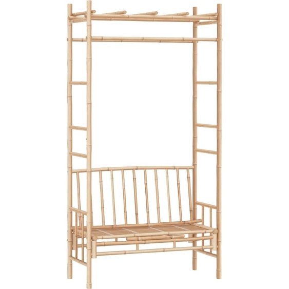 Banc de jardin avec pergola 116 cm Bambou