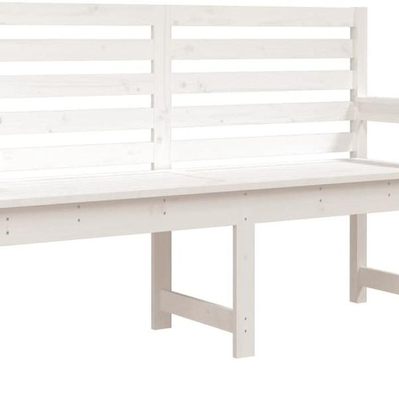 Banc de jardin blanc 159,5x48x91,5 cm bois massif de pin