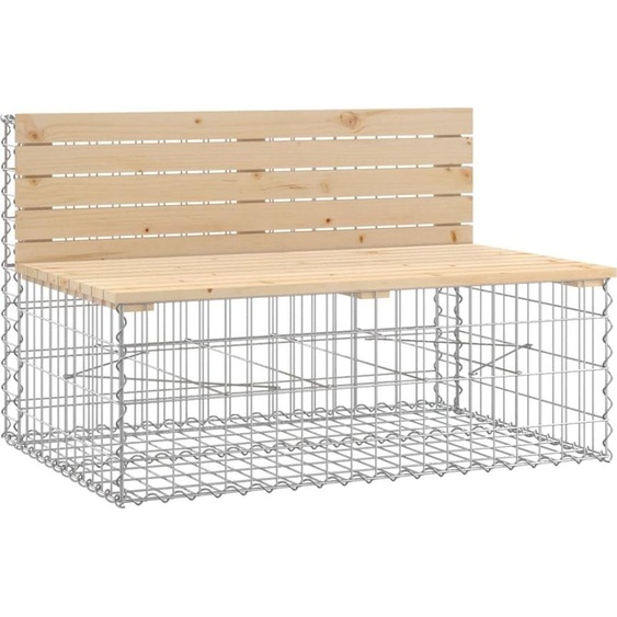 Banc de jardin design de gabion 103x70x65 cm bois massif de pin