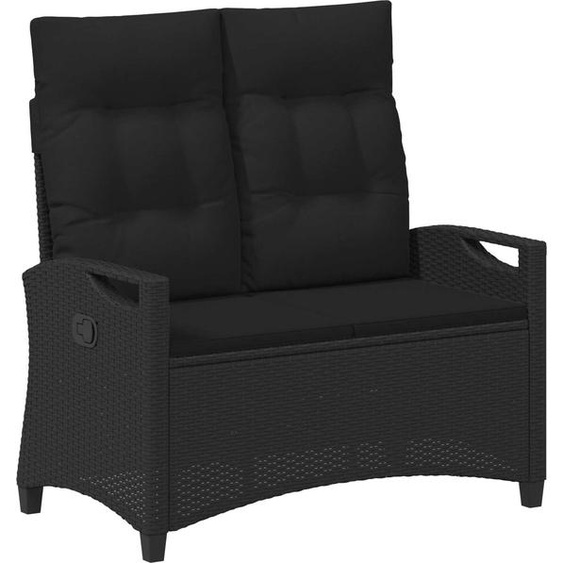 Banc de jardin Noir 105 x 60 x 112 cm Acier et Polyester