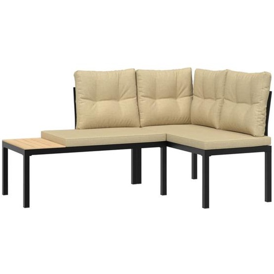 Bancs de jardin avec coussins lot de 2 acier enduit de poudre