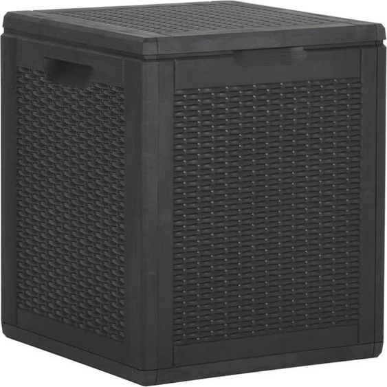 Boîte de rangement de jardin 90 L Noir PP Rotin