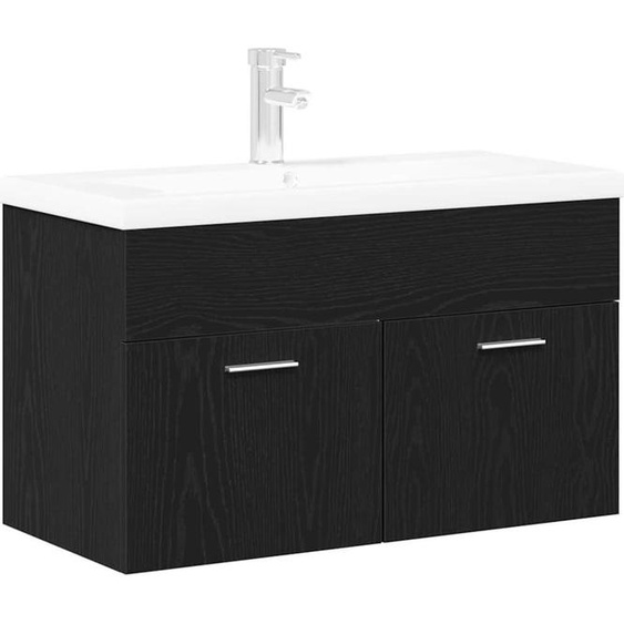 Cabinet de salle de bain Chêne noir 80 x 38,5 x 46 cm