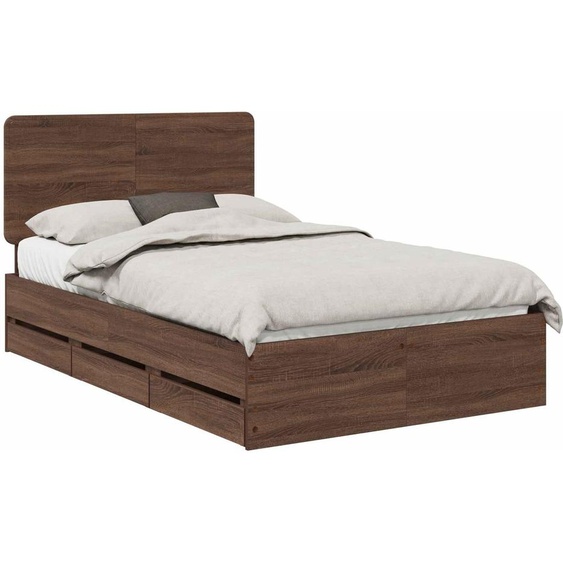 Cadre de lit Chêne brun 120 x 190 cm Bois Ingénierie