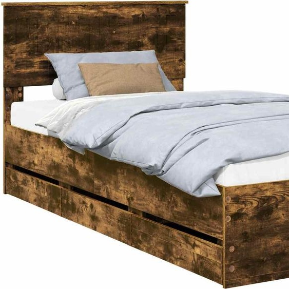 Cadre de lit Chêne fumé 100 x 200 cm Bois Ingénierie
