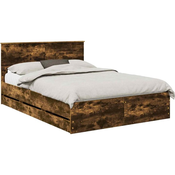 SYFAX™ Cadre de lit Chêne fumé 160 x 200 cm Bois Ingénierie