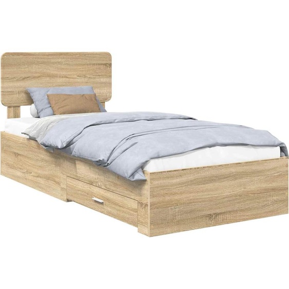 SYFAX™ Cadre de lit Chêne Sonoma 100 x 200 cm Bois dingénierie