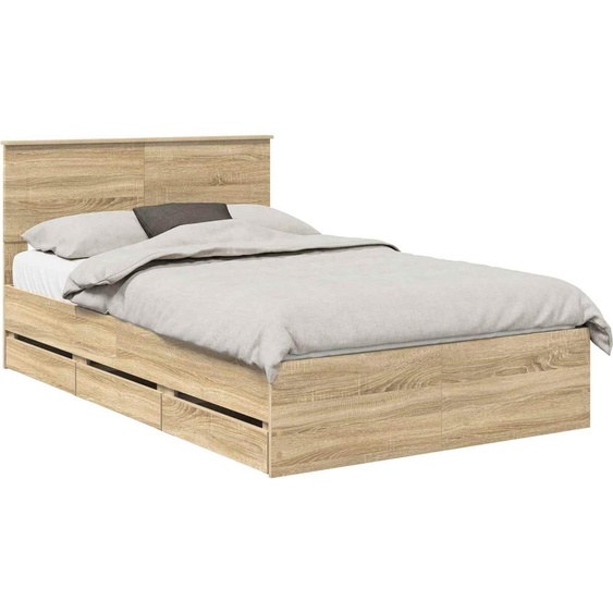 SYFAX™ Cadre de lit Chêne Sonoma 120 x 190 cm Bois Ingénierie