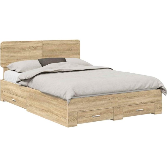 SYFAX™ Cadre de lit Chêne Sonoma 150 x 200 cm Bois dingénierie