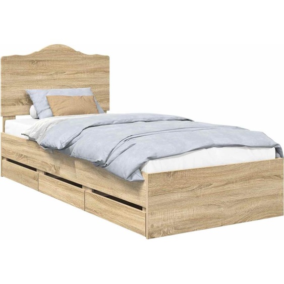 Cadre de lit Chêne Sonoma 90 x 200 cm Bois Ingénierie