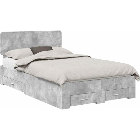 SYFAX™ Cadre de lit Gris béton 120 x 190 cm Bois dingénierie