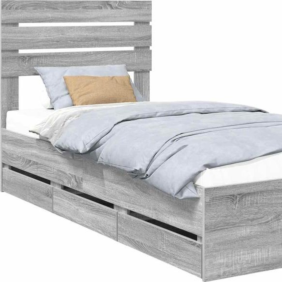 Cadre de lit Gris Sonoma 90 x 190 cm Bois Ingénierie