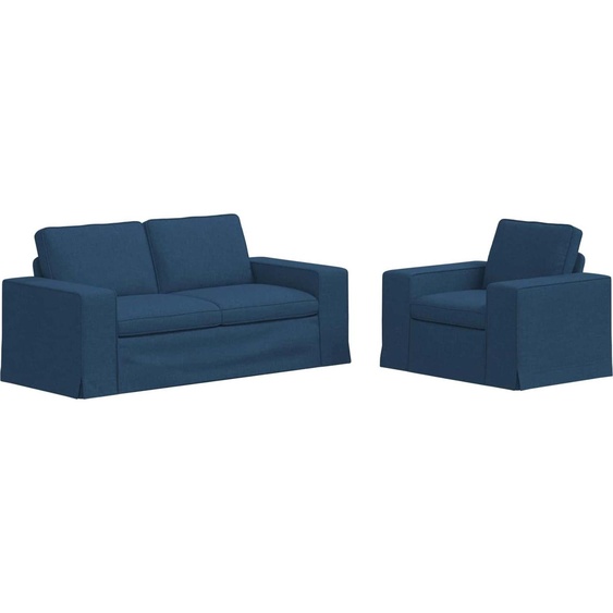 SYFAX™ Canapé 2 pcs Bleu 182 x 80 x 82 cm tissu