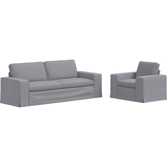SYFAX™ Canapé 2 pcs Gris clair 182 x 80 x 82 cm tissu