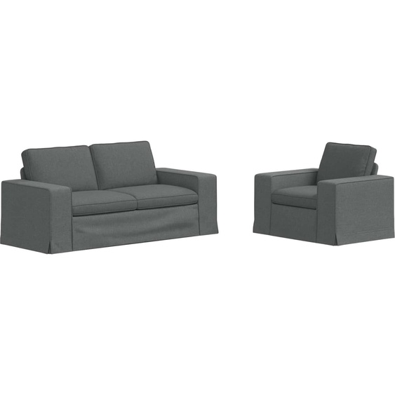 SYFAX™ Canapé 2 pcs Gris foncé 182 x 80 x 82 cm tissu