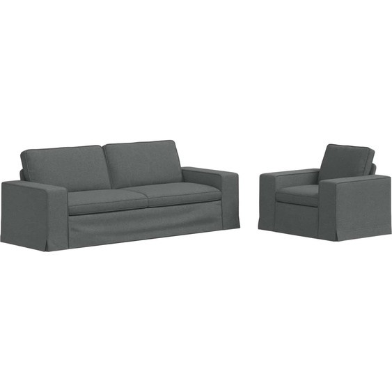SYFAX™ Canapé 2 pcs Gris foncé 182 x 80 x 82 cm tissu
