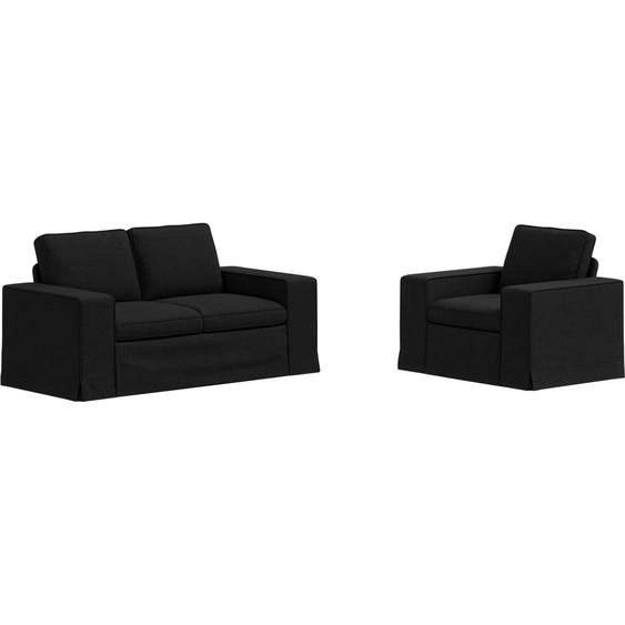 SYFAX™ Canapé 2 pcs Noir 182 x 80 x 82 cm tissu
