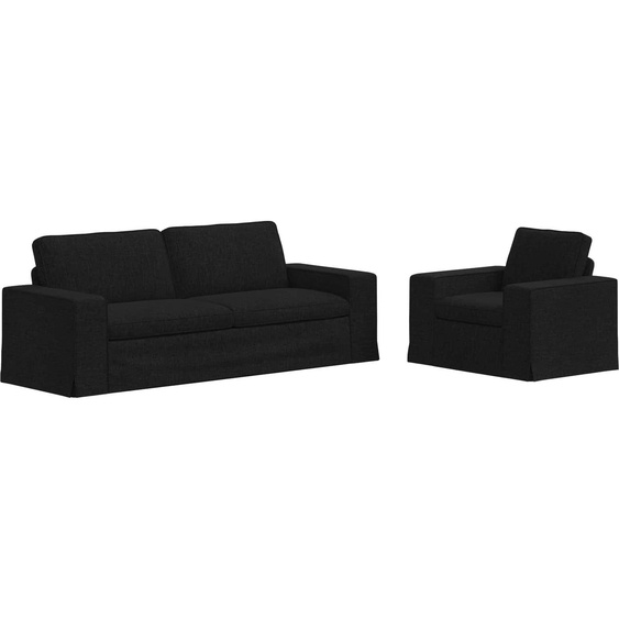 SYFAX™ Canapé 2 pcs Noir 182 x 80 x 82 cm tissu