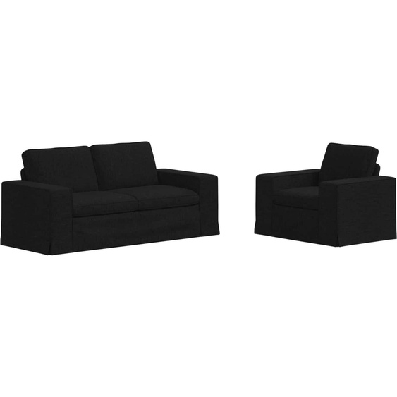 SYFAX™ Canapé 2 pcs Noir 182 x 80 x 82 cm tissu